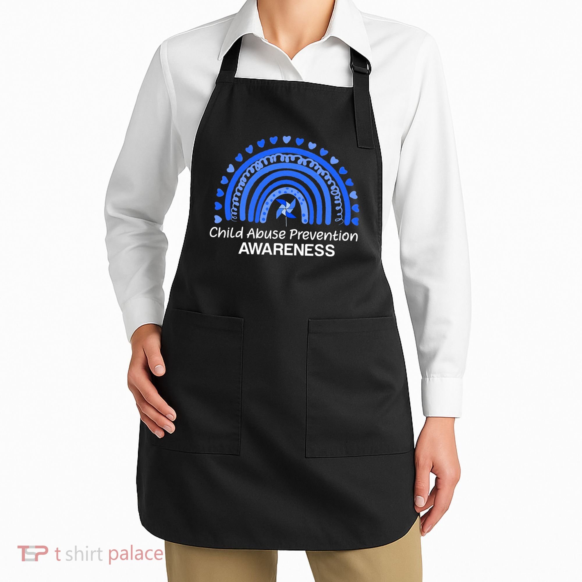 Pinwheel Peace Love Hope Child Abuse Prevention Awareness Apron