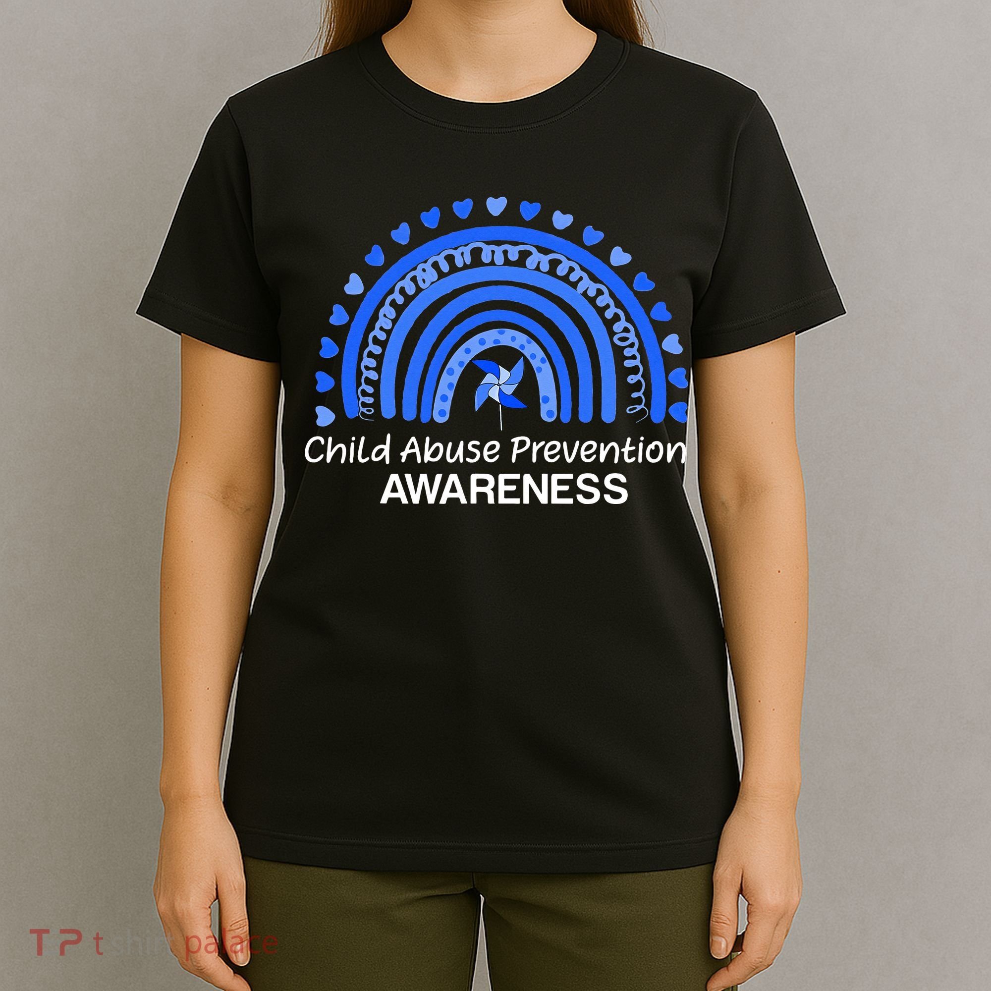 Pinwheel Peace Love Hope Child Abuse Prevention Awareness T-Shirt