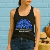 Pinwheel Peace Love Hope Child Abuse Prevention Awareness Women's Tank Top thumb 2