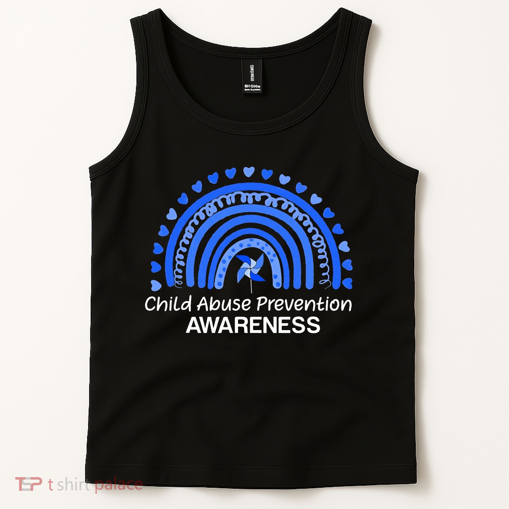 Pinwheel Peace Love Hope Child Abuse Prevention Awareness Tank Top