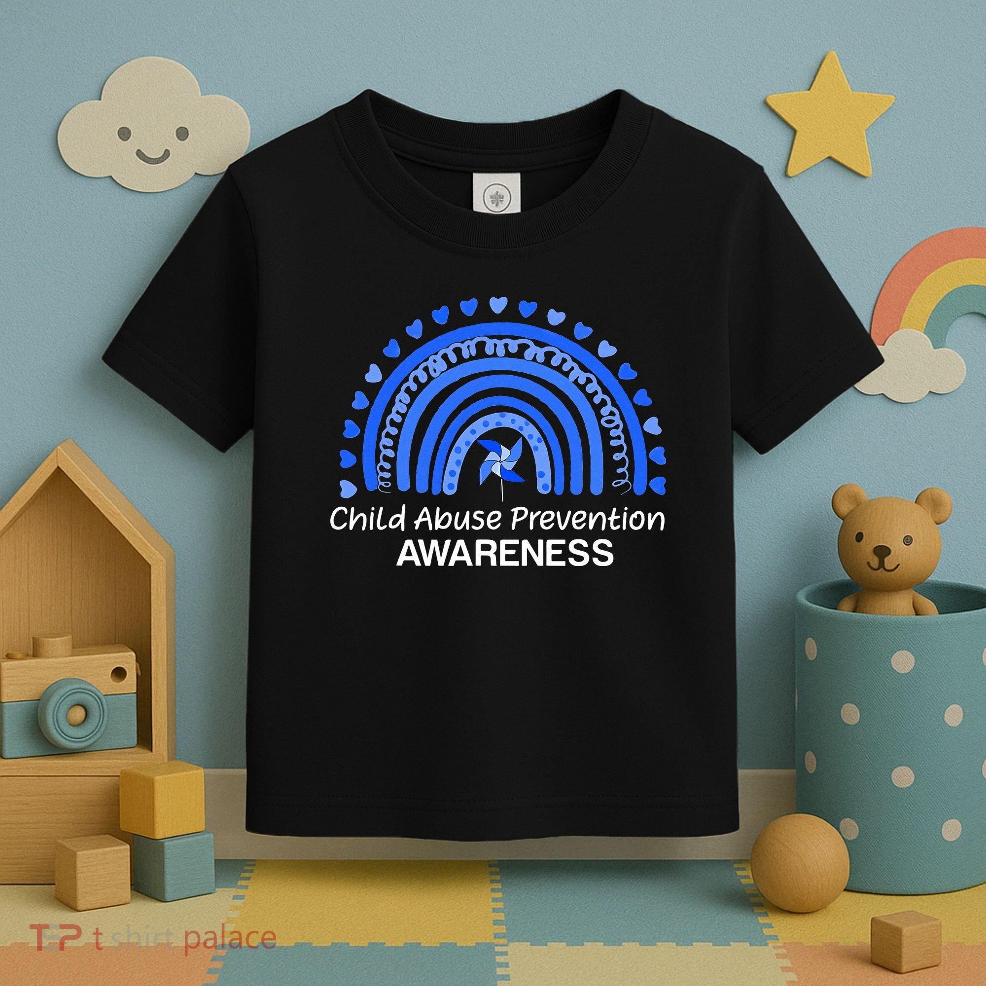 Pinwheel Peace Love Hope Child Abuse Prevention Awareness Toddler T-Shirt