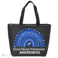 Pinwheel Peace Love Hope Child Abuse Prevention Awareness Tote Bag thumb 0