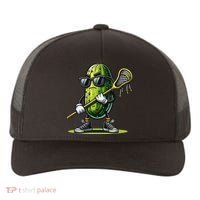 Pickle Playing Lacrosse Funny Sports Trendy For Yupoong Adult 5-Panel Trucker Hat thumb 0