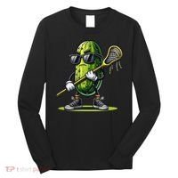 Pickle Playing Lacrosse Funny Sports Trendy For Long Sleeve Shirt thumb 0