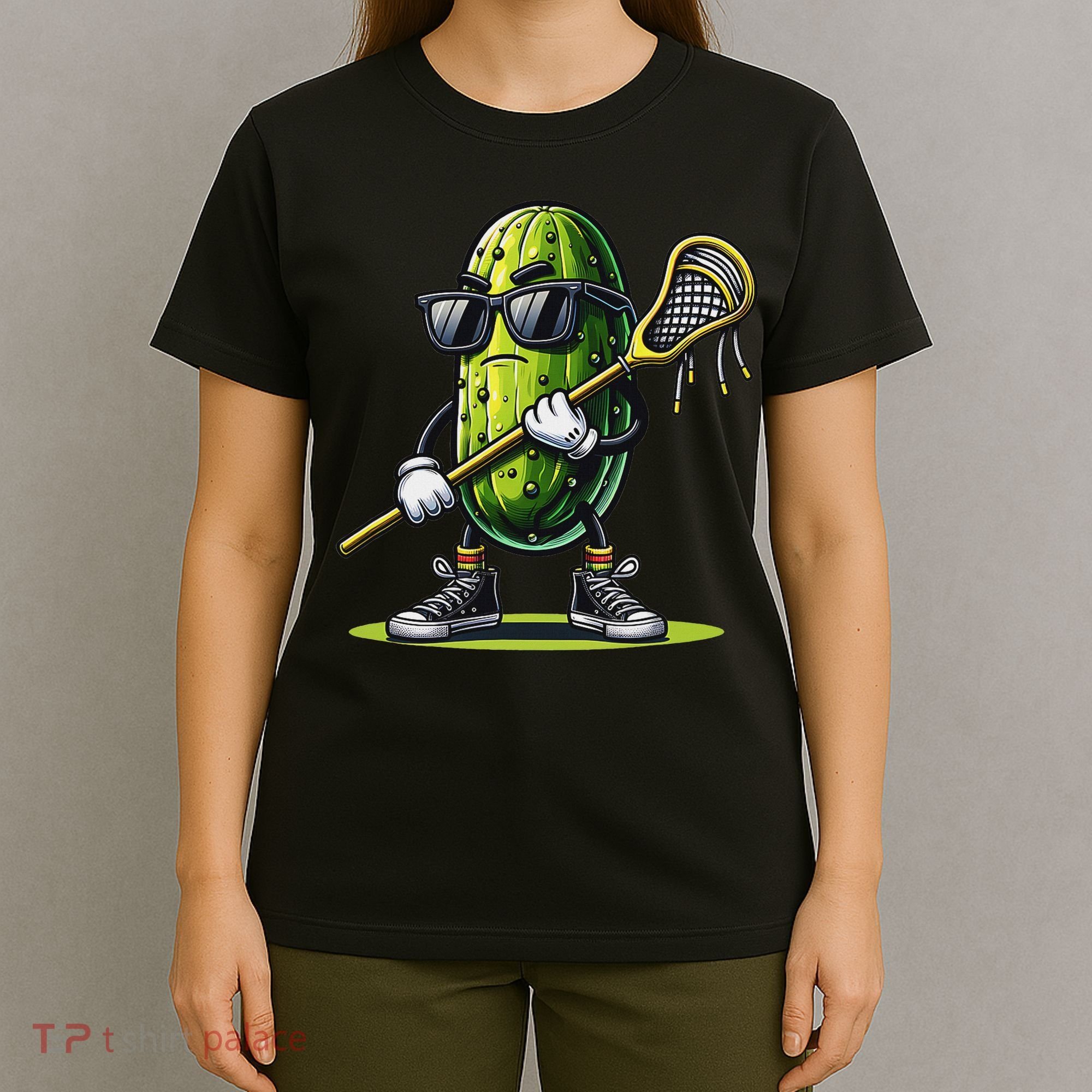 Pickle Playing Lacrosse Funny Sports Trendy For T-Shirt