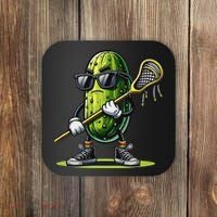 Pickle Playing Lacrosse Funny Sports Trendy For Coaster thumb 0