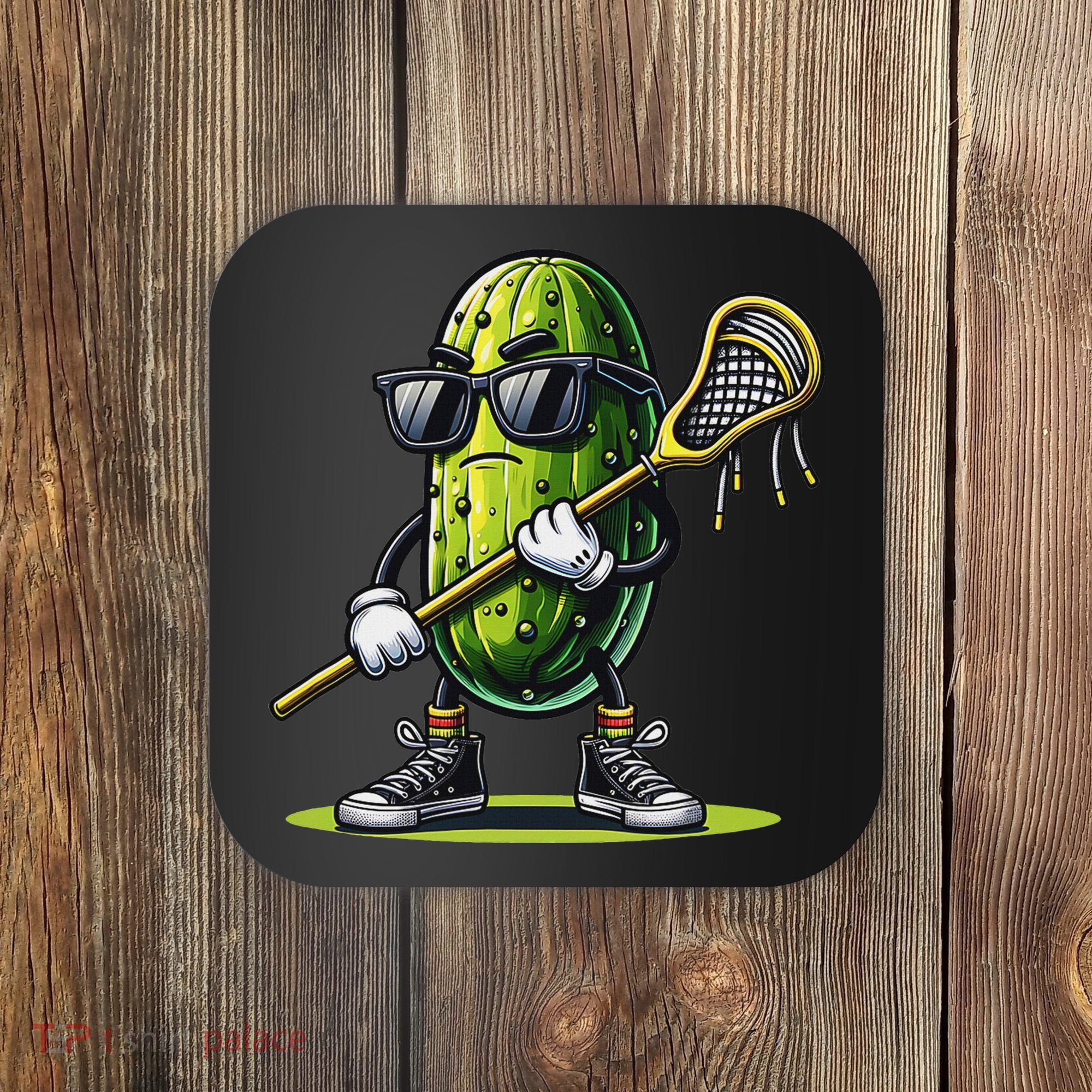 Pickle Playing Lacrosse Funny Sports Trendy For Coaster