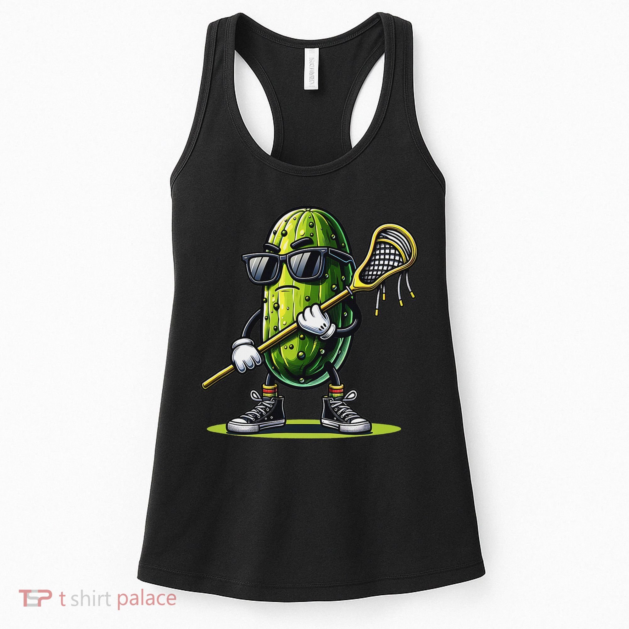 Pickle Playing Lacrosse Funny Sports Trendy For Women's Tank Top