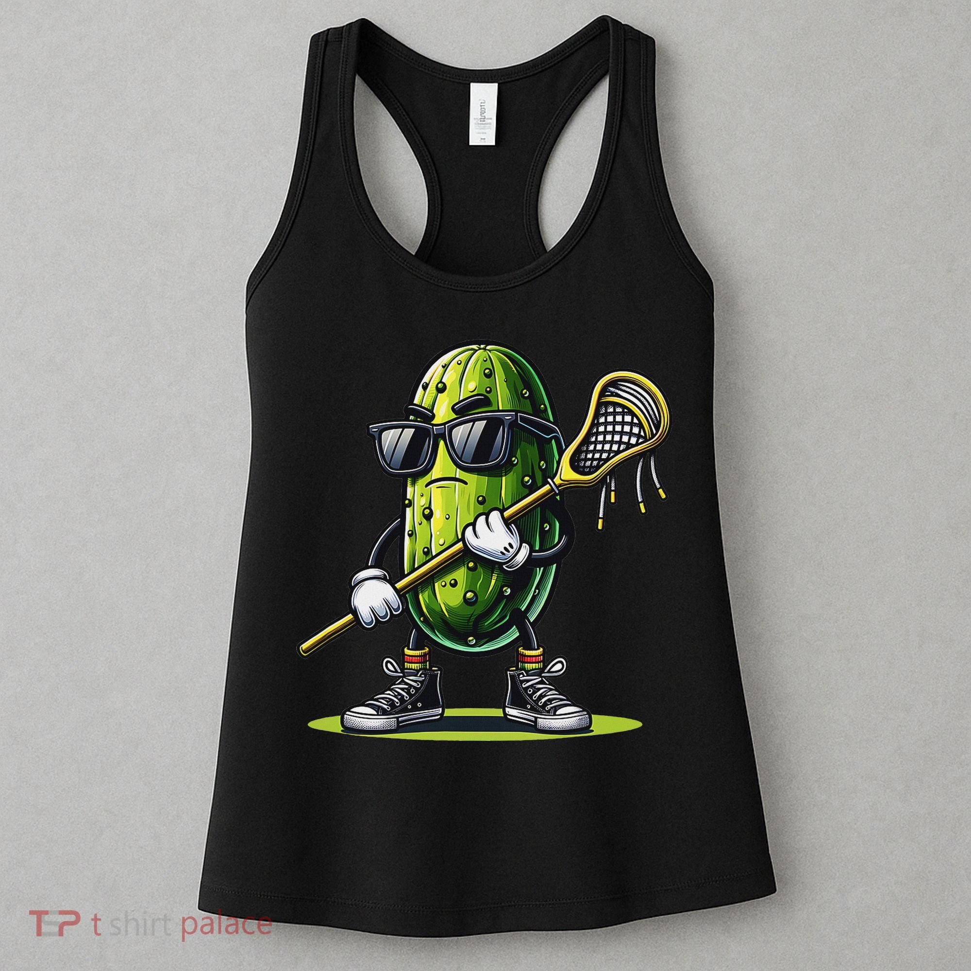 Pickle Playing Lacrosse Funny Sports Trendy For Women's Tank Top