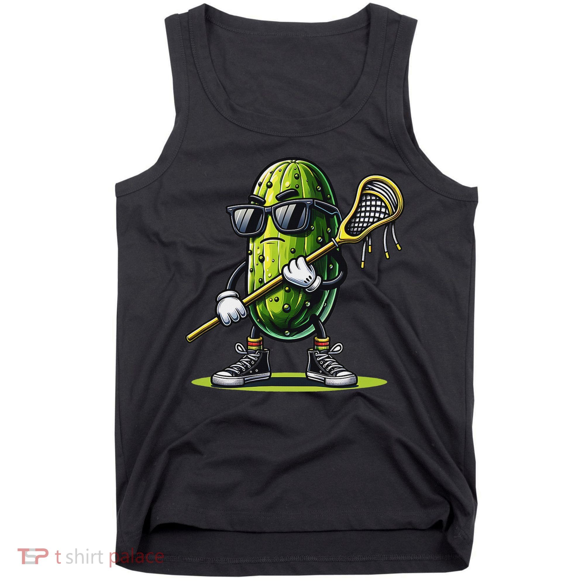Pickle Playing Lacrosse Funny Sports Trendy For Tank Top