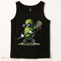 Pickle Playing Lacrosse Funny Sports Trendy For Tank Top thumb 2