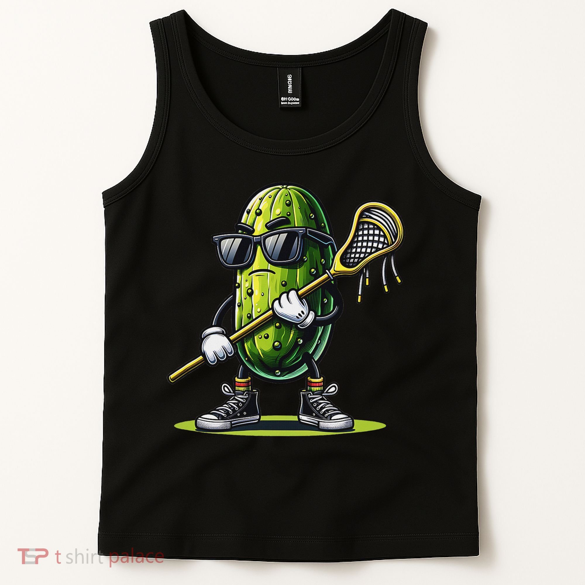 Pickle Playing Lacrosse Funny Sports Trendy For Tank Top