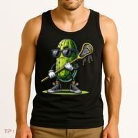 Pickle Playing Lacrosse Funny Sports Trendy For Tank Top thumb 3