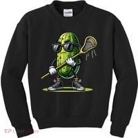 Pickle Playing Lacrosse Funny Sports Trendy For Kids Sweatshirt thumb 0