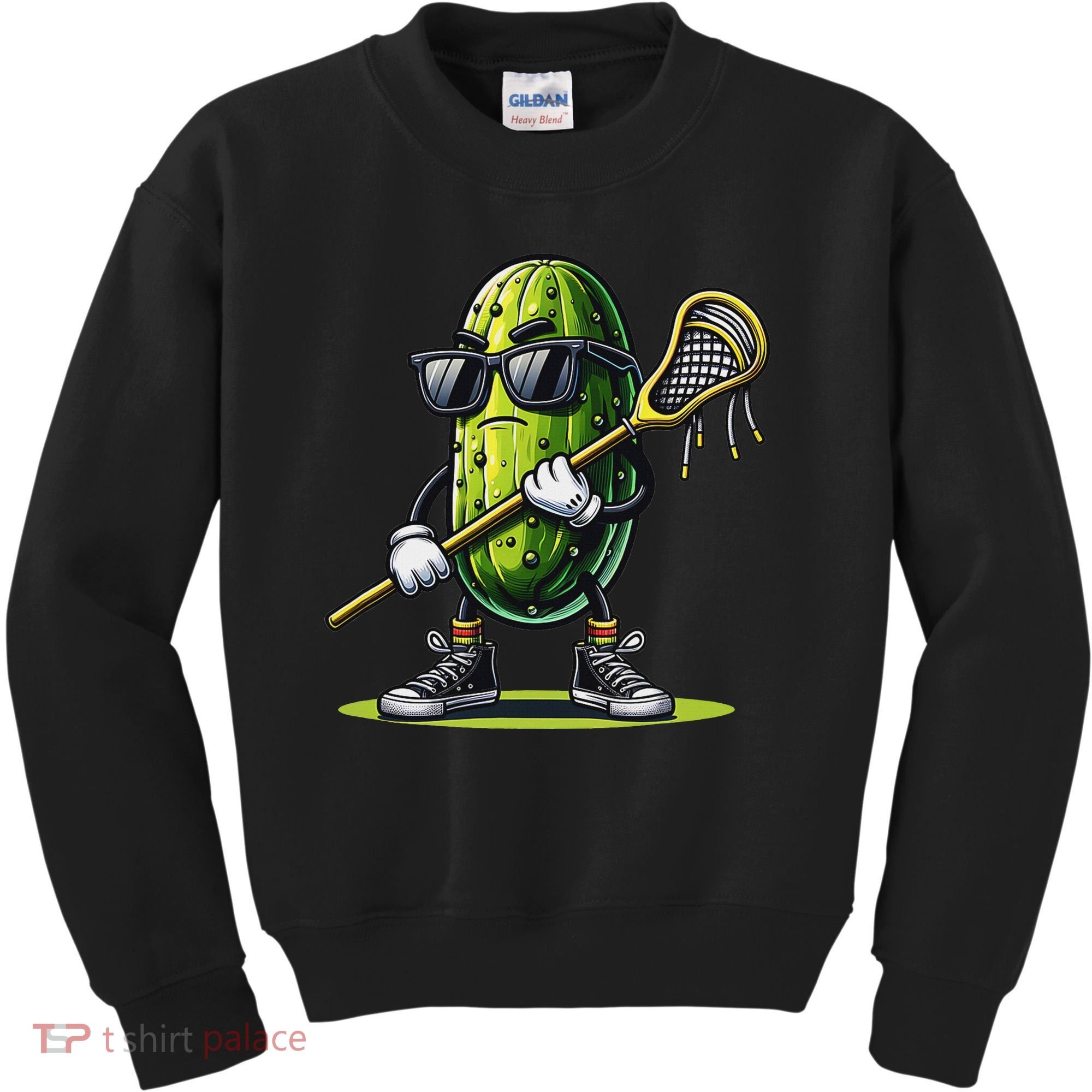 Pickle Playing Lacrosse Funny Sports Trendy For Kids Sweatshirt