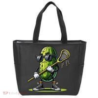 Pickle Playing Lacrosse Funny Sports Trendy For Tote Bag thumb 0