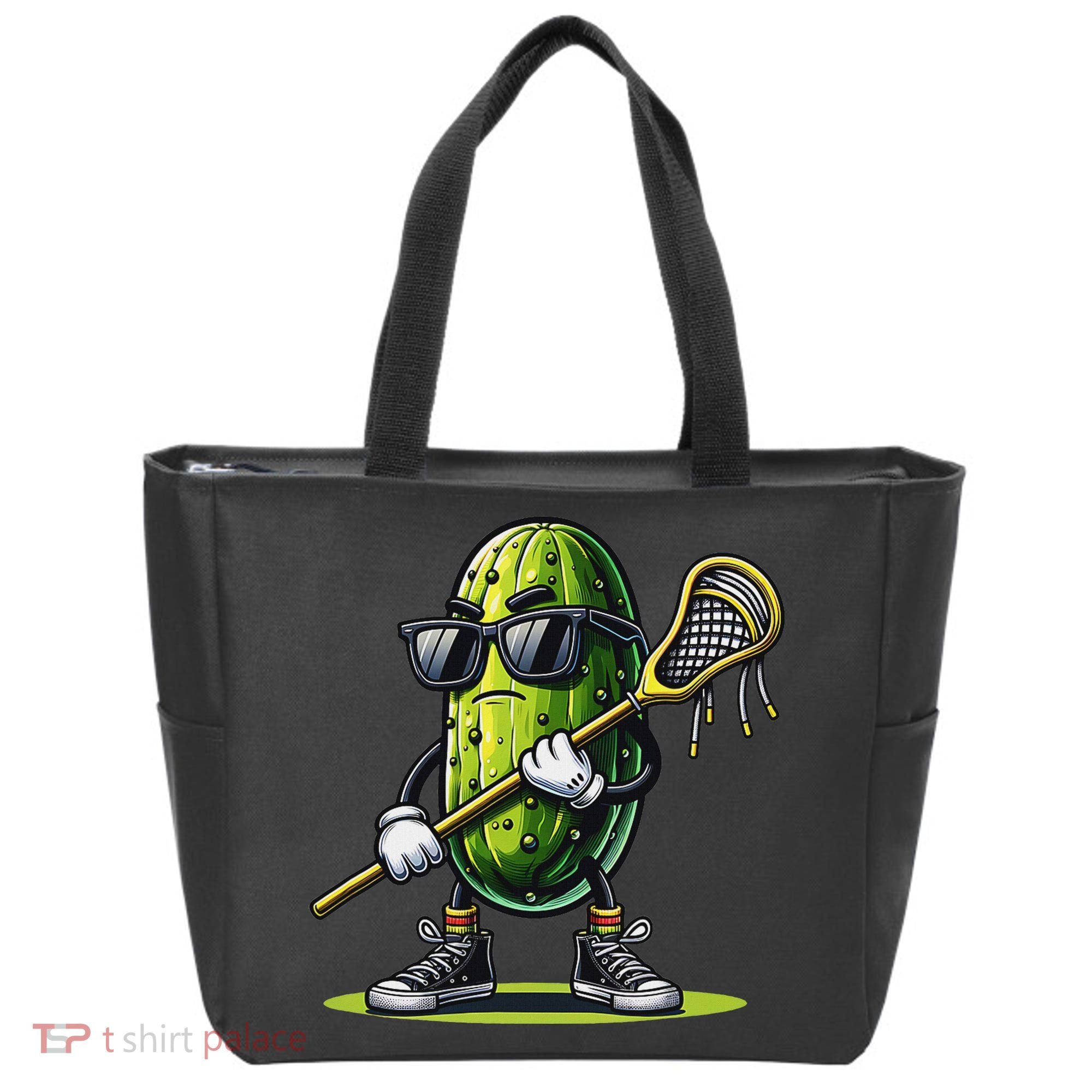 Pickle Playing Lacrosse Funny Sports Trendy For Tote Bag
