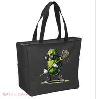 Pickle Playing Lacrosse Funny Sports Trendy For Tote Bag thumb 2