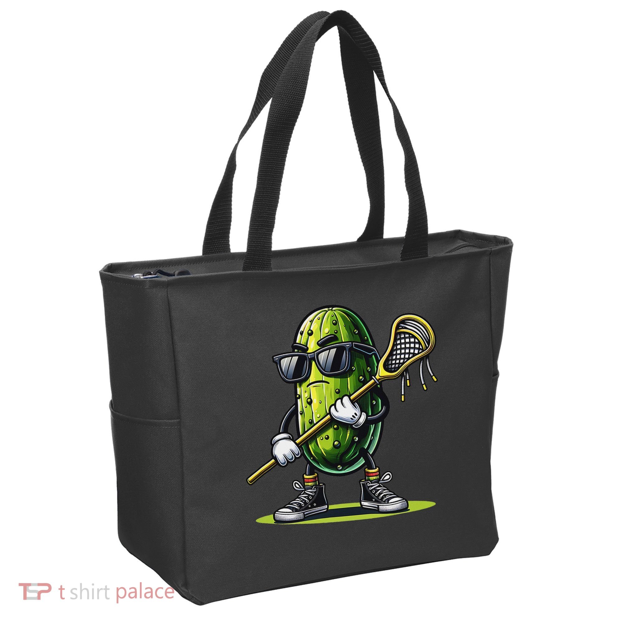 Pickle Playing Lacrosse Funny Sports Trendy For Tote Bag