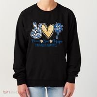 Pinwheel Peace Love Hope Child Abuse Prevention Awareness Women's Sweatshirt thumb 0