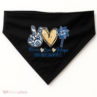 Pinwheel Peace Love Hope Child Abuse Prevention Awareness USA-Made Doggie Bandana thumb 0