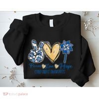 Pinwheel Peace Love Hope Child Abuse Prevention Awareness Sweatshirt thumb 2