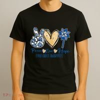 Pinwheel Peace Love Hope Child Abuse Prevention Awareness T-Shirt thumb 3