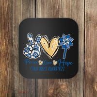 Pinwheel Peace Love Hope Child Abuse Prevention Awareness Coaster thumb 0