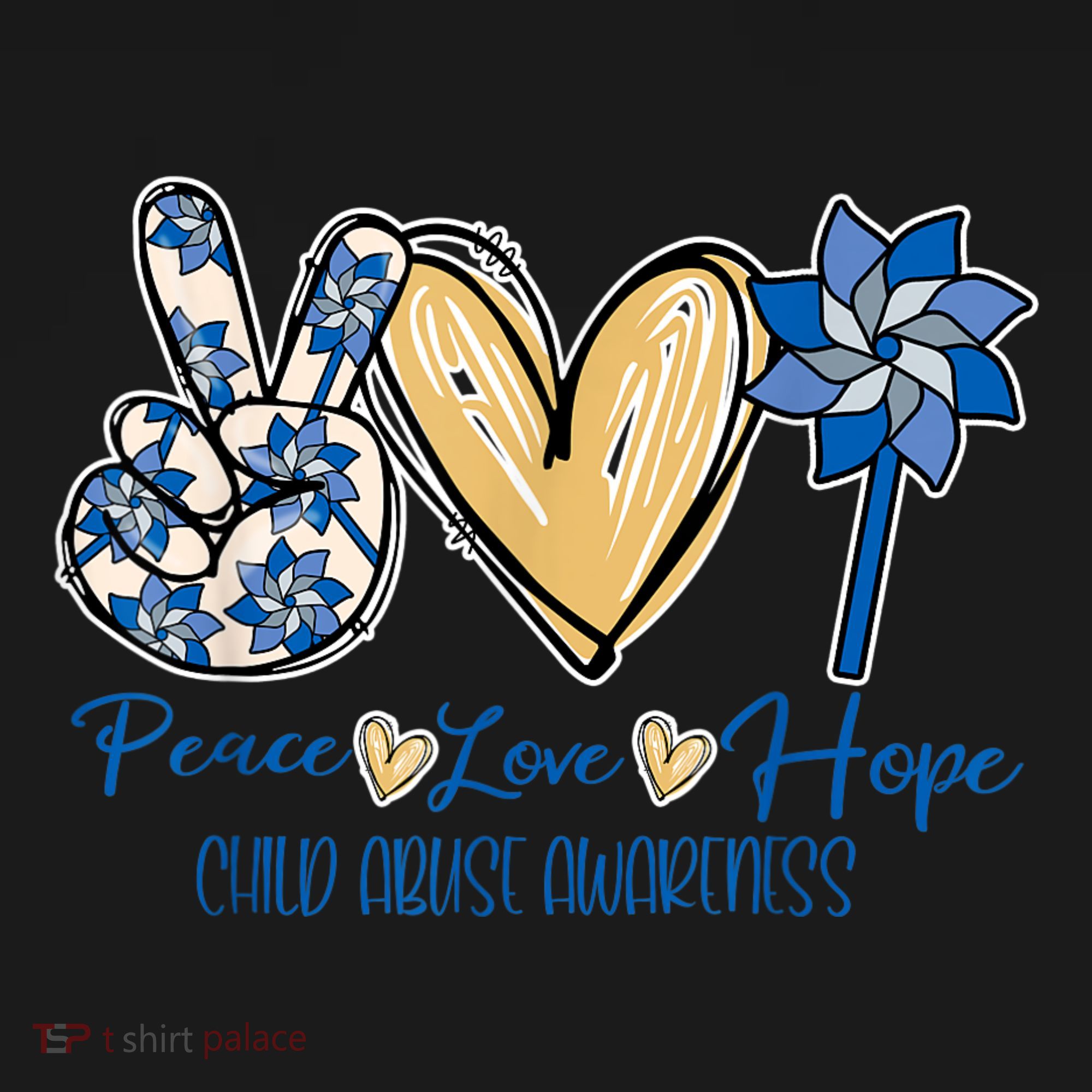 Pinwheel Peace Love Hope Child Abuse Prevention Awareness Women's Hoodie
