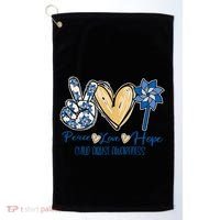 Pinwheel Peace Love Hope Child Abuse Prevention Awareness Golf Towel thumb 0