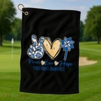 Pinwheel Peace Love Hope Child Abuse Prevention Awareness Golf Towel thumb 1