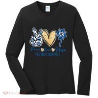 Pinwheel Peace Love Hope Child Abuse Prevention Awareness Women's Long Sleeve Shirt thumb 0