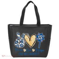 Pinwheel Peace Love Hope Child Abuse Prevention Awareness Tote Bag thumb 0