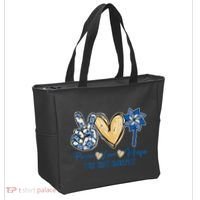 Pinwheel Peace Love Hope Child Abuse Prevention Awareness Tote Bag thumb 2