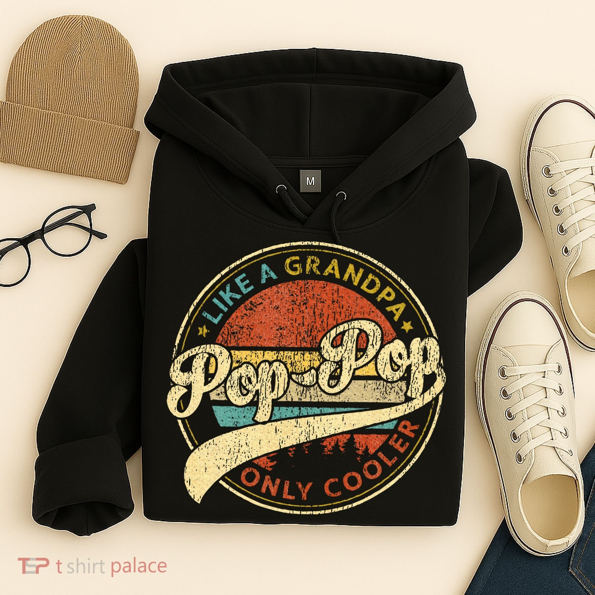 Pop Pop Like A Grandpa Only Cooler Fathers Day Hoodie