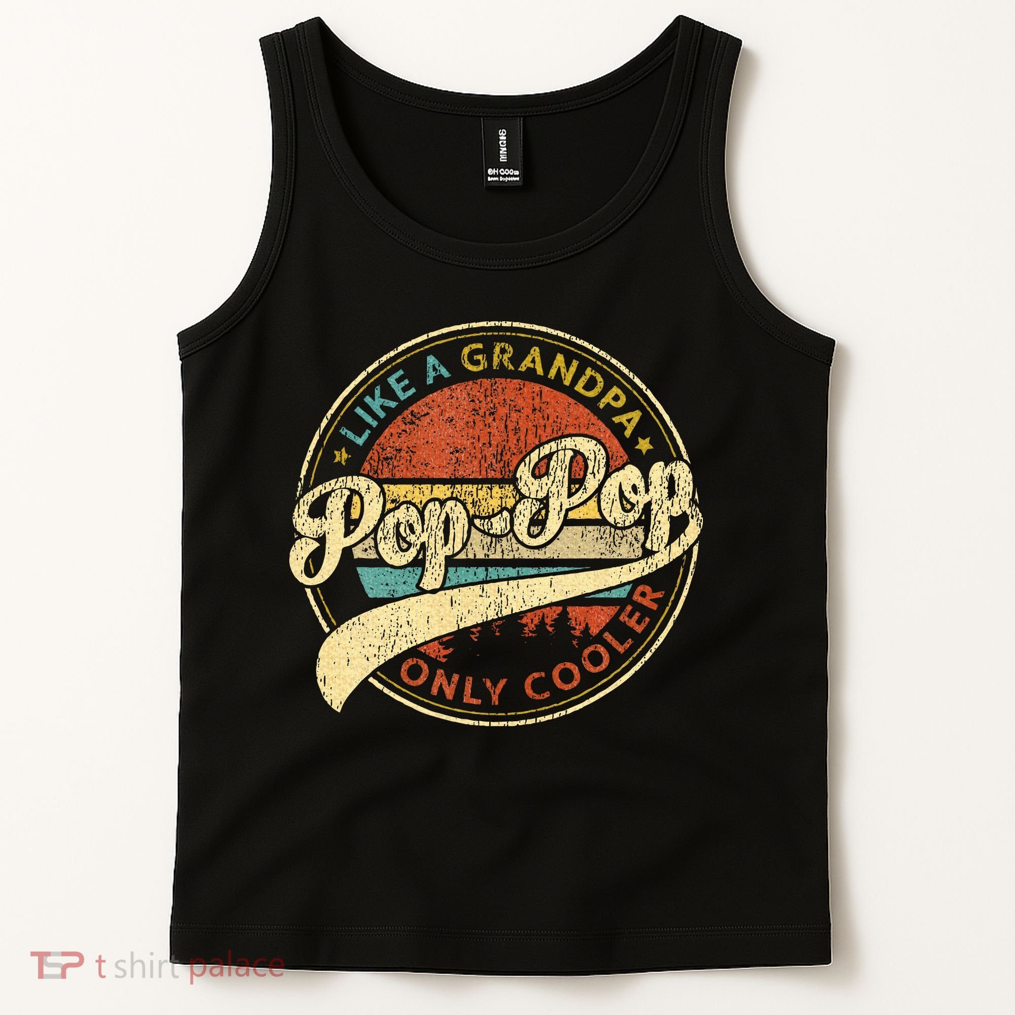 Pop Pop Like A Grandpa Only Cooler Fathers Day Tank Top