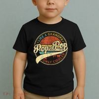 Pop Pop Like A Grandpa Only Cooler Fathers Day Toddler T-Shirt thumb 2