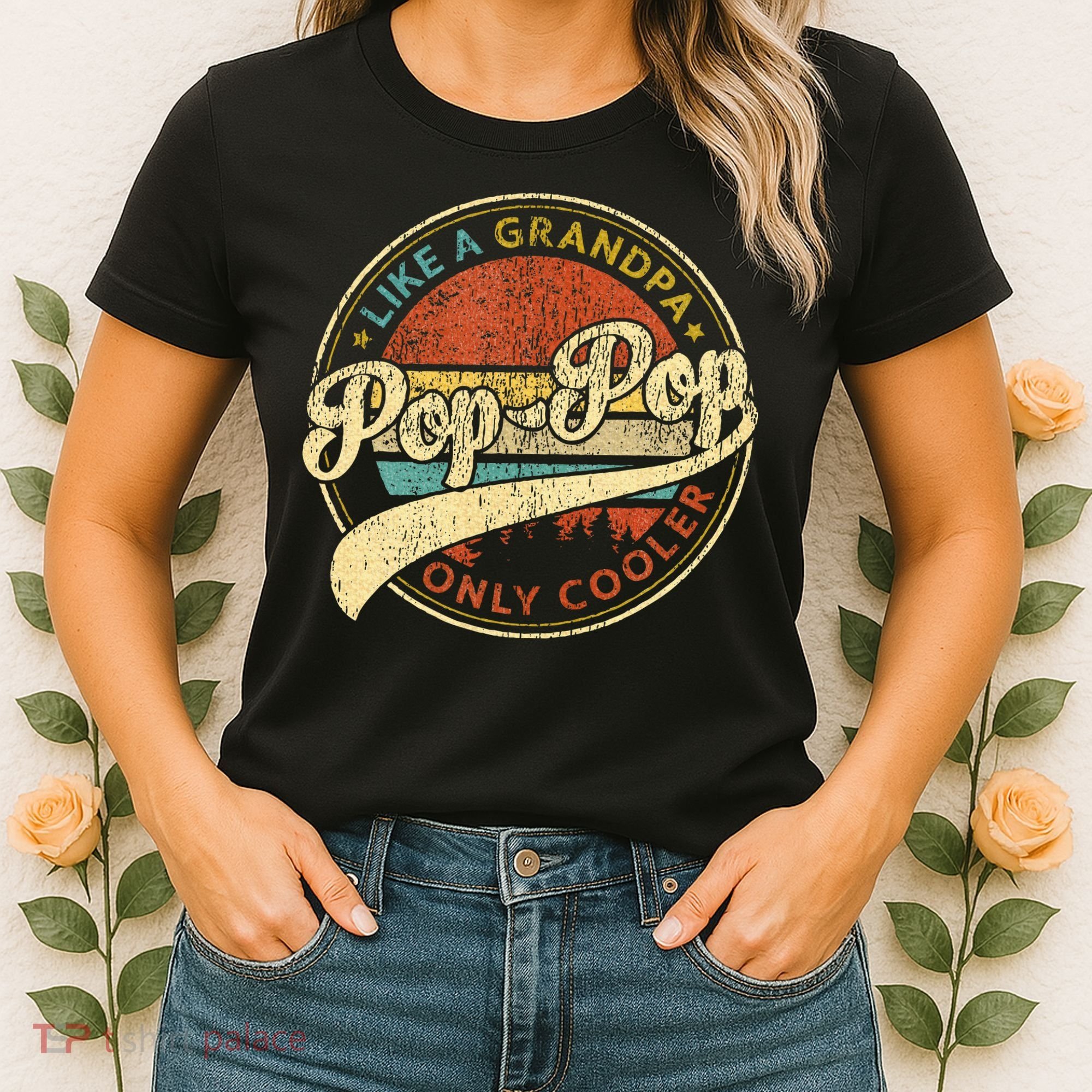 Pop Pop Like A Grandpa Only Cooler Fathers Day Women's T-Shirt