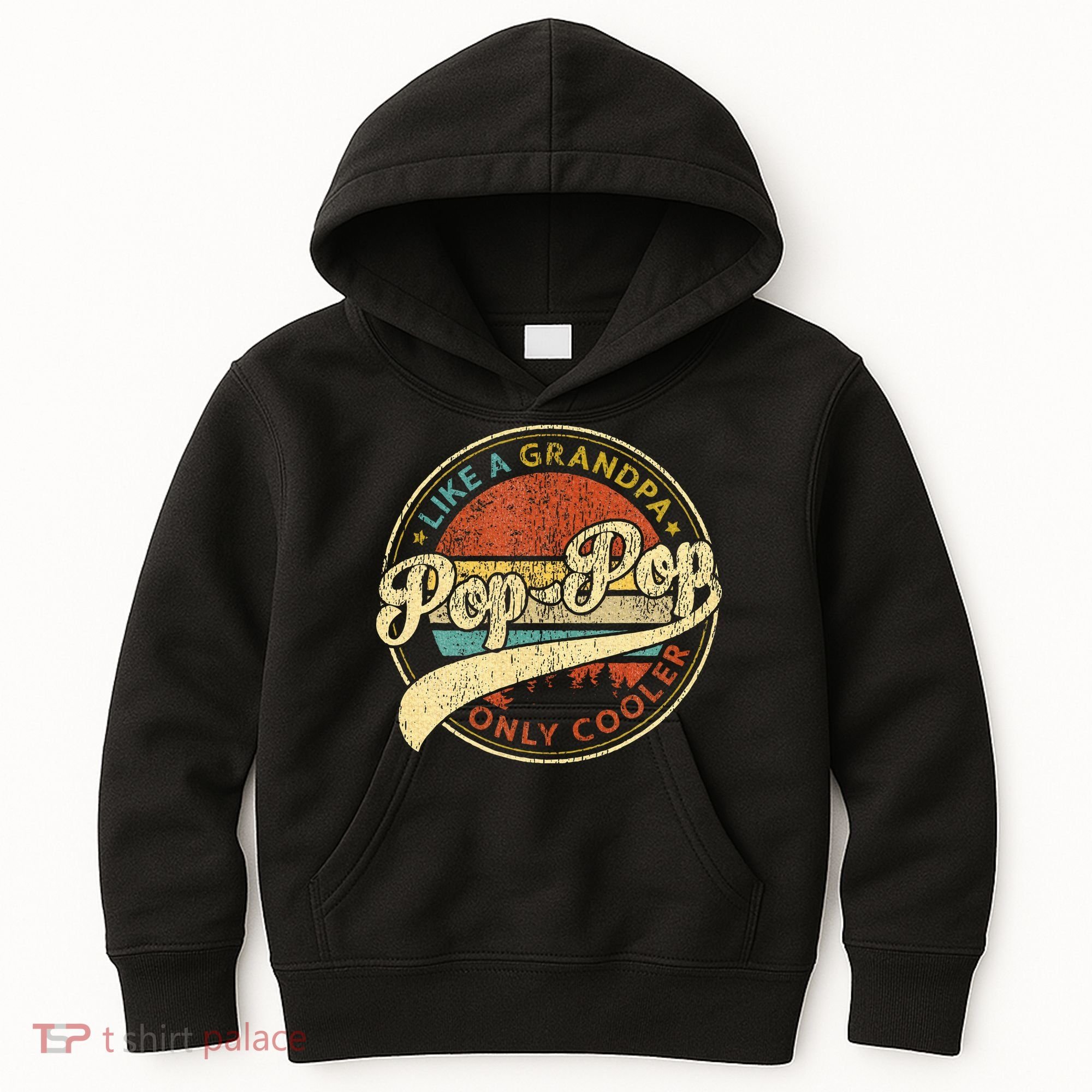 Pop Pop Like A Grandpa Only Cooler Fathers Day Kids Hoodie