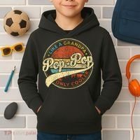 Pop Pop Like A Grandpa Only Cooler Fathers Day Kids Hoodie thumb 2