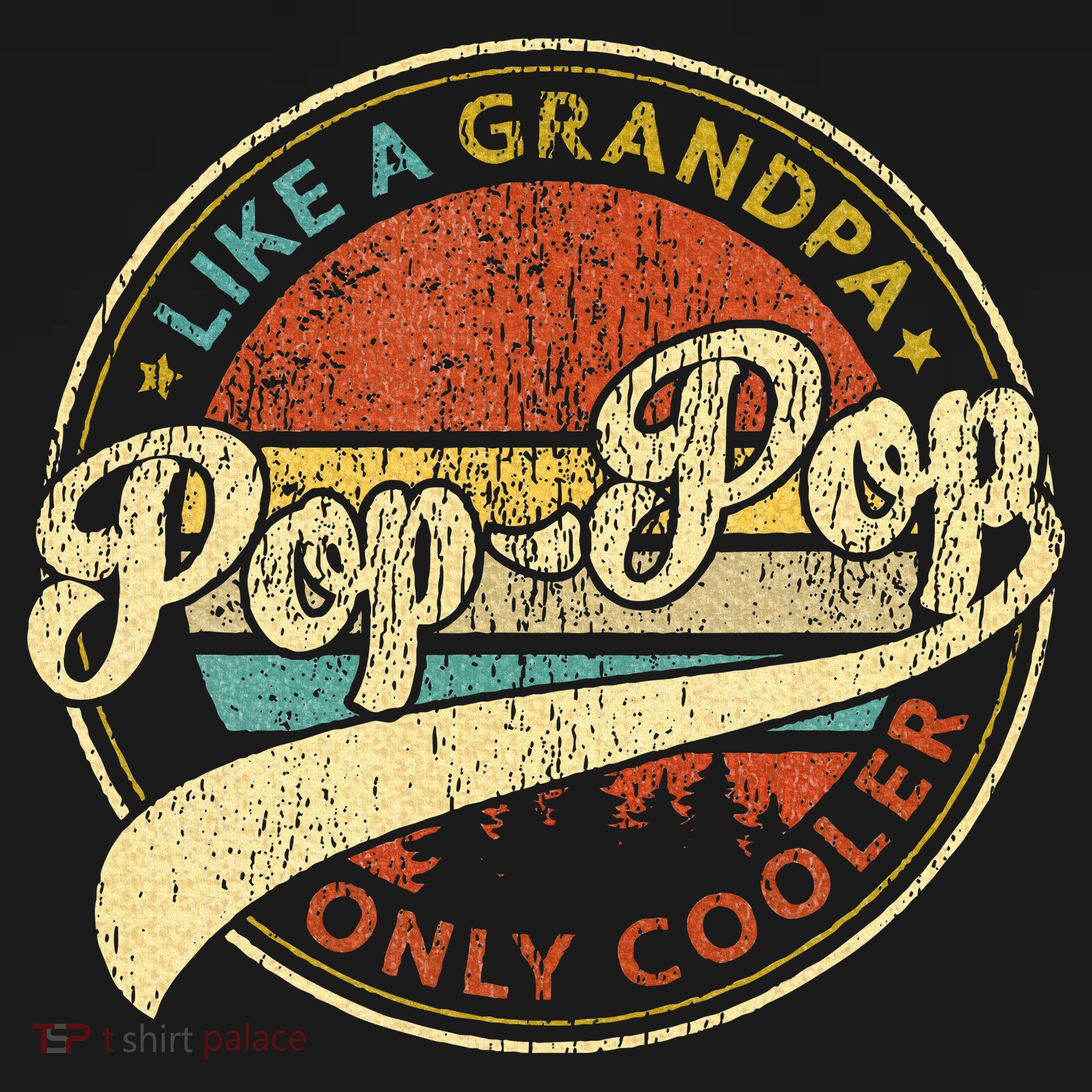 Pop Pop Like A Grandpa Only Cooler Fathers Day Kids T-Shirt