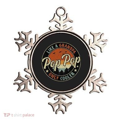 Pop Pop Like A Grandpa Only Cooler Vintage Retro Fathers Day Ornament