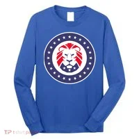 Patriot Party Lion Gift Long Sleeve Shirt thumb 0