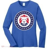 Patriot Party Lion Gift Women's Long Sleeve Shirt thumb 0