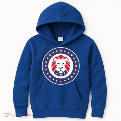 Patriot Party Lion Gift Kids Hoodie