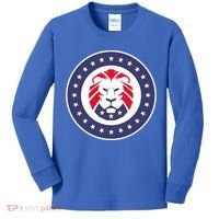 Patriot Party Lion Gift Kids Long Sleeve Shirt thumb 0