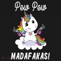 Pew Pew Madafakas Unicorn with Pistols Fantasy Ornament thumb 1