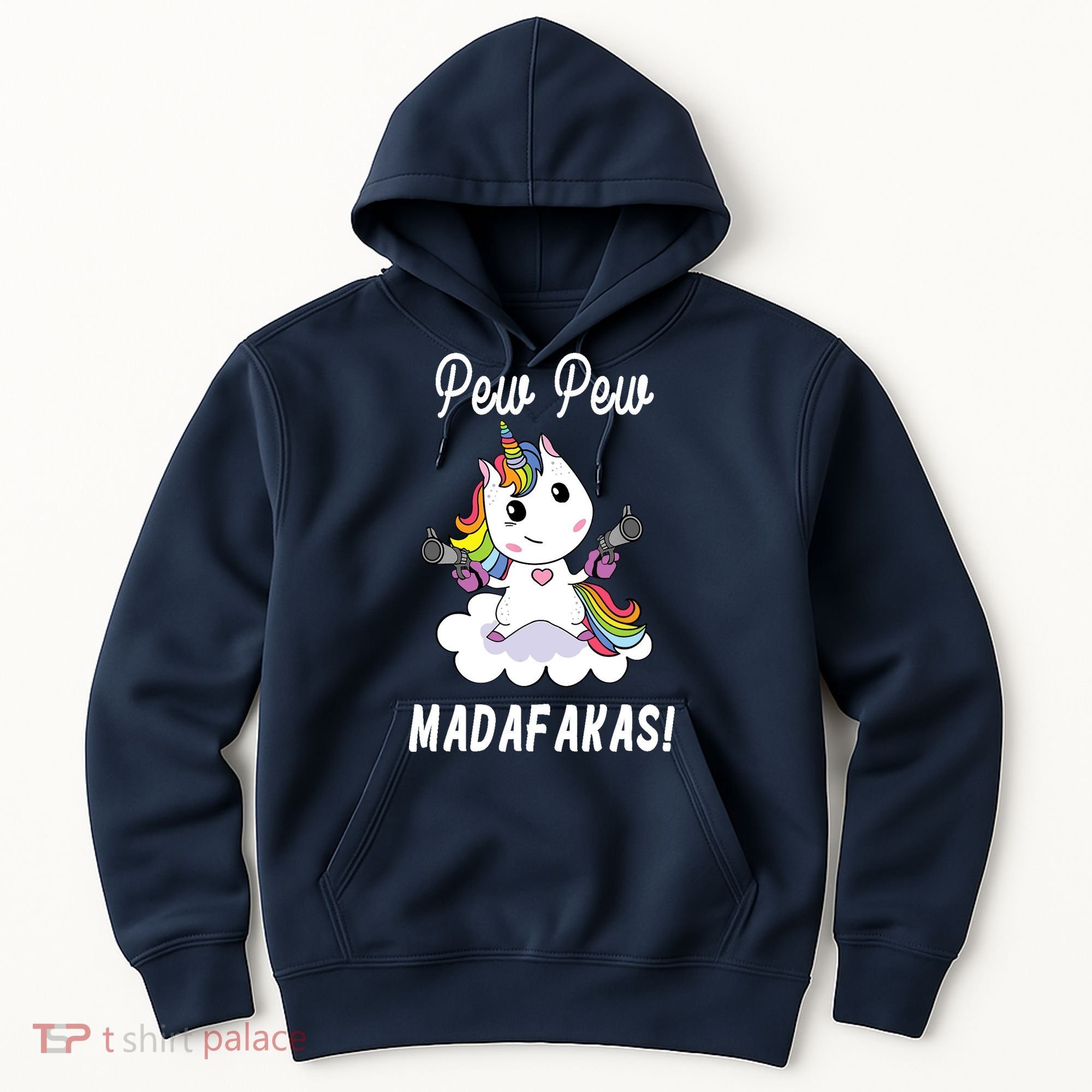 Pew Pew Madafakas Unicorn with Pistols Fantasy Hoodie