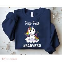 Pew Pew Madafakas Unicorn with Pistols Fantasy Sweatshirt thumb 2