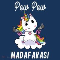Pew Pew Madafakas Unicorn with Pistols Fantasy T-Shirt thumb 7